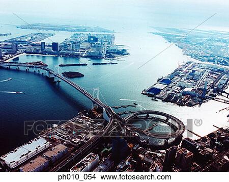 Picture - Aerial View of Minato-ku, Tokyo, Japan. Fotosearch
