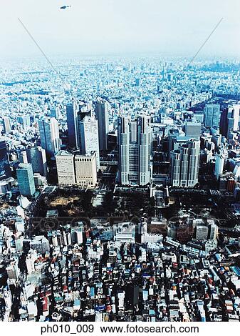 Stock Photo - Aerial View of Shinjuku-ku, Tokyo, Japan. Fotosearch