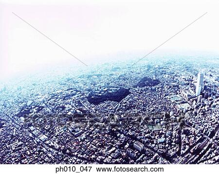 An aerial fisheye lens view of Toshima-ku, Tokyo, Japan View Large Photo Image Stock Photo - An aerial fisheye lens view of Toshima-ku, Tokyo, Japan. Fotosearch