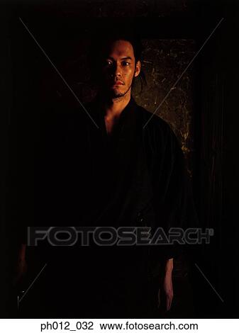 Portrait of a Japanese man in traditional costume View Large Photo Image Stock Image - Portrait of a Japanese man in traditional costume. Fotosearch