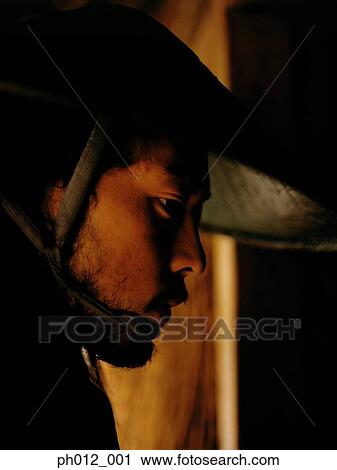Stock Image - Portrait of a Samurai warrior. Fotosearch