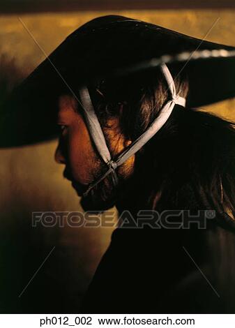 Stock Image - Portrait of a Samurai warrior. Fotosearch