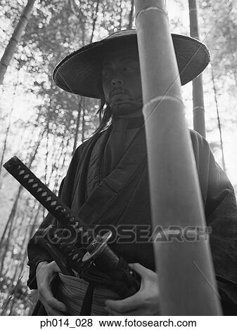 Stock Photo - Portrait of a Samurai warrior . Fotosearch
