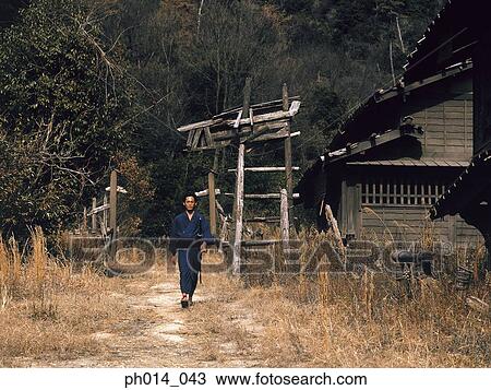 Stock Image - Portrait of two Samurai warriors. Fotosearch