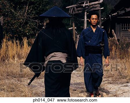 Portrait of two Samurai warriors View Large Photo Image Stock Photo - Portrait of two Samurai warriors. Fotosearch