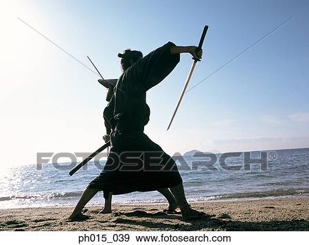 Stock Photo - Two Samurai warriors fighting. Fotosearch