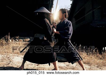 Two Samurai warriors fighting View Large Photo Image Stock Photography - Two Samurai warriors fighting. Fotosearch