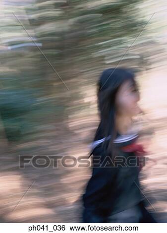 School girl running View Large Photo Image Stock Photograph - School girl running. Fotosearch