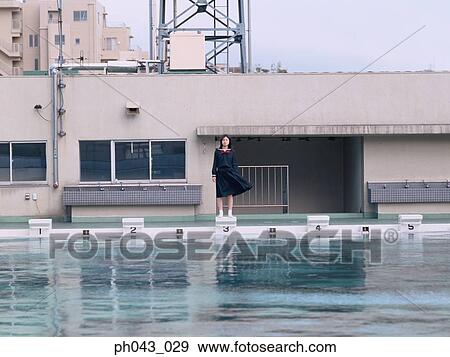 School girl at the swimming pool View Large Photo Image Stock Photo - School girl at the swimming pool. Fotosearch