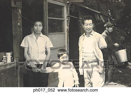 Stock Image - Grand parents and grand son. Fotosearch