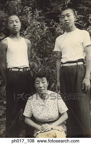 Stock Photo - Mother and two sons. Fotosearch
