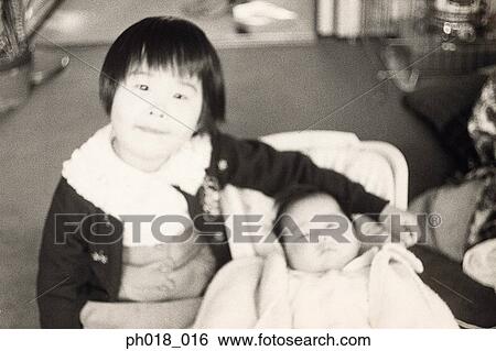 Portrait of sister and baby sibling View Large Photo Image Stock Photograph - Portrait of sister and baby sibling. Fotosearch