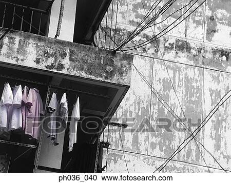 Clothes hanging at the balcony View Large Photo Image Stock Image - Clothes hanging at the balcony. Fotosearch