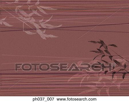 Stock Photo - Japanese painting of plants. Fotosearch