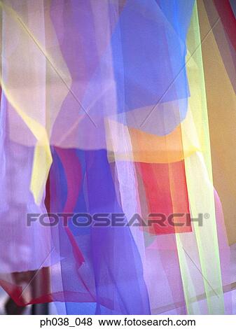 Stock Photo - Colorful translucent textiles. Fotosearch