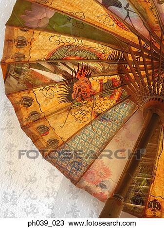 Umbrella with Chinese dragon print View Large Photo Image Stock Image - Umbrella with Chinese dragon print. Fotosearch