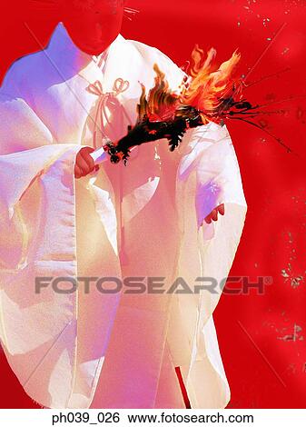 Stock Photograph - Woman in traditional Japanese costume. Fotosearch