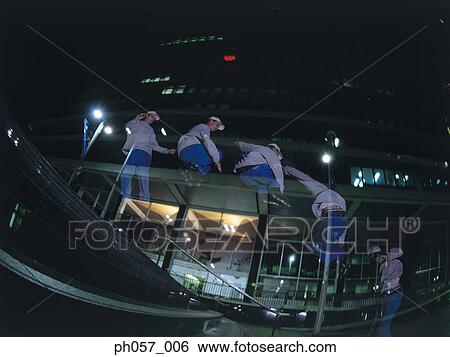 In-line skater in mid-jump, multiple exposure View Large Photo Image Stock Photograph - In-line skater in mid-jump, multiple exposure. Fotosearch