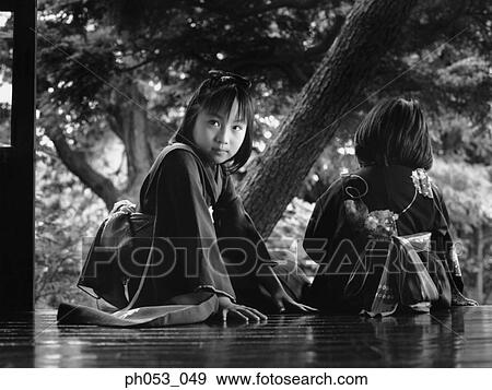Young girls in Kimono, portrait View Large Photo Image Stock Photo - Young girls in Kimono, portrait. Fotosearch