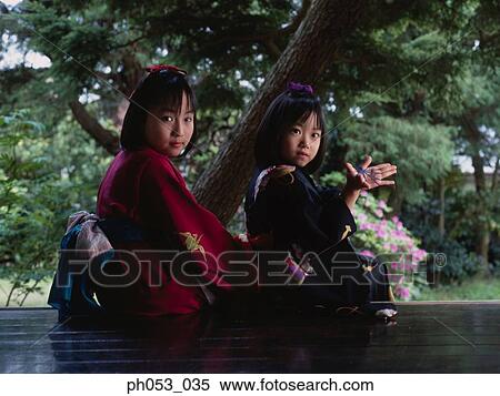 Young girls in Kimono View Large Photo Image Stock Photography - Young girls in Kimono. Fotosearch