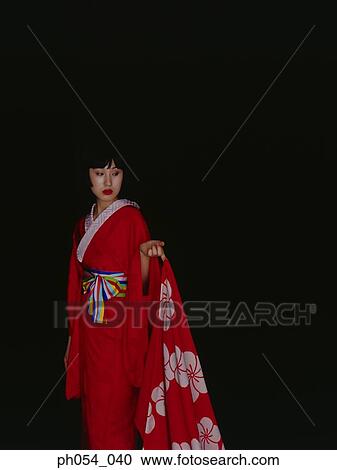 Japanese woman in kimono, portrait View Large Photo Image Stock Image - Japanese woman in kimono, portrait. Fotosearch