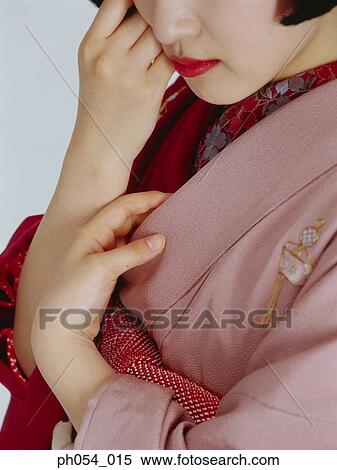 Japanese woman in kimono, portrait View Large Photo Image Stock Photography - Japanese woman in kimono, portrait . Fotosearch