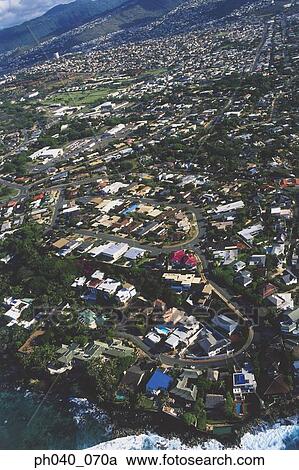 Stock Image - Aerial view of Oahu, Hawaii. Fotosearch