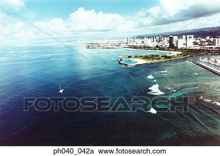Hawaii, Oahu, Honolulu, Waikiki and Magic Island View Large Photo Image Stock Image - Hawaii, Oahu, Honolulu, Waikiki and Magic Island . Fotosearch