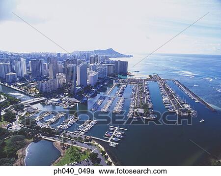 Hawaii, Oahu, Honolulu, Waikiki and Magic Island View Large Photo Image Stock Image - Hawaii, Oahu, Honolulu, Waikiki and Magic Island . Fotosearch