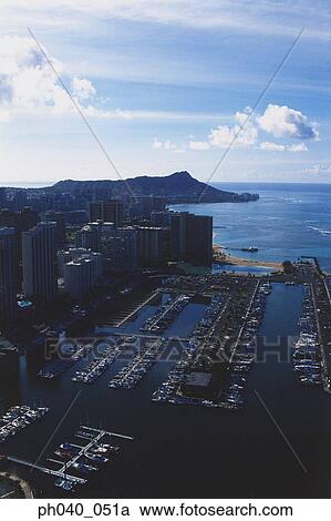 Stock Image - USA, Hawaii, Oahu, Diamond Head in background . Fotosearch