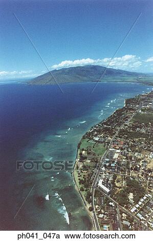Coastline of Maui, Hawaii, Aerial view View Large Photo Image Stock Image - Coastline of Maui, Hawaii, Aerial view. Fotosearch