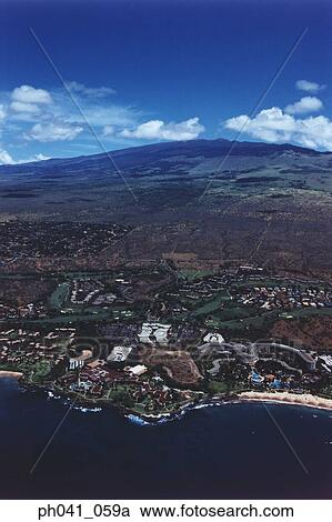 Stock Image - Coastline of Maui, Hawaii, Aerial view. Fotosearch