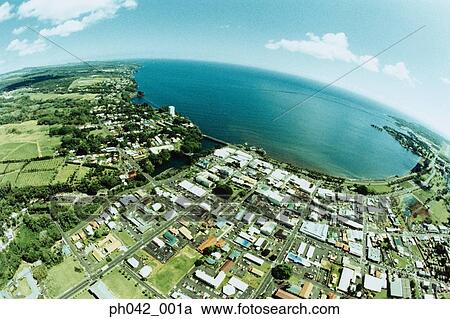 Stock Image - Fisheye view of Big Island, Hawaii. Fotosearch