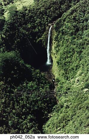USA, Hawaii, Big Island, waterfall, aerial view View Large Photo Image Stock Image - USA, Hawaii, Big Island, waterfall, aerial view . Fotosearch