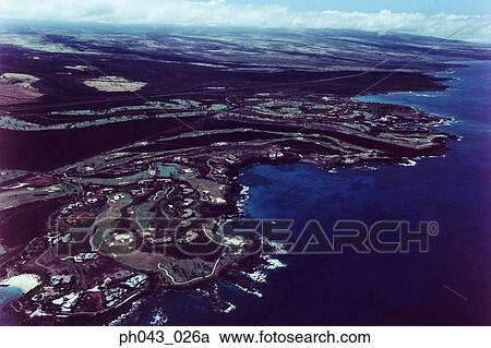 Cityscape coastline of Big Island, Hawaii, aerial view View Large Photo Image Stock Image - Cityscape coastline of Big Island, Hawaii, aerial view. Fotosearch