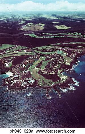 Cityscape coastline of Big Island, Hawaii, aerial view View Large Photo Image Stock Image - Cityscape coastline of Big Island, Hawaii, aerial view. Fotosearch