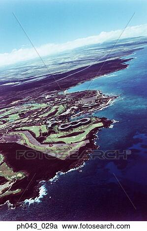 Cityscape coastline of Big Island, Hawaii, aerial view View Large Photo Image Stock Image - Cityscape coastline of Big Island, Hawaii, aerial view. Fotosearch