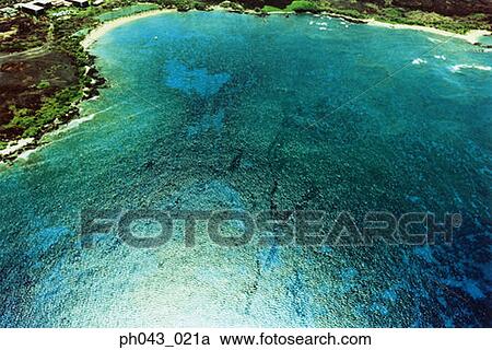 Stock Image - Coastline of Big Island, Hawaii, aerial view. Fotosearch