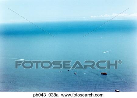 Motor boats on ocean, aerial view, Hawaii, USA View Large Photo Image Stock Image - Motor boats on ocean, aerial view, Hawaii, USA . Fotosearch