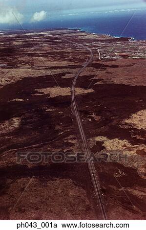 USA, Hawaii, Big Island, highway on lava field, aerial view View Large Photo Image Stock Image - USA, Hawaii, Big Island, highway on lava field, aerial view . Fotosearch