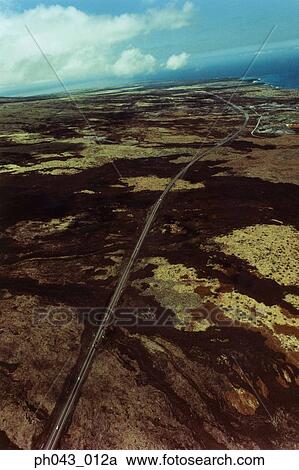 USA, Hawaii, Big Island, highway on lava field, aerial view View Large Photo Image Stock Image - USA, Hawaii, Big Island, highway on lava field, aerial view . Fotosearch