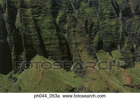Aerial view of a lush green mountain, Kauai, Hawaii View Large Photo Image Stock Image - Aerial view of a lush green mountain, Kauai, Hawaii. Fotosearch