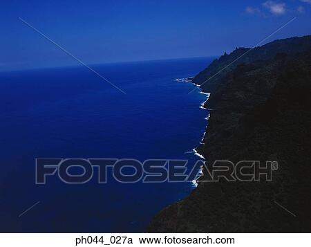 USA, Hawaii, Kauai, mountainous coastline, aerial view View Large Photo Image Stock Image - USA, Hawaii, Kauai, mountainous coastline, aerial view. Fotosearch
