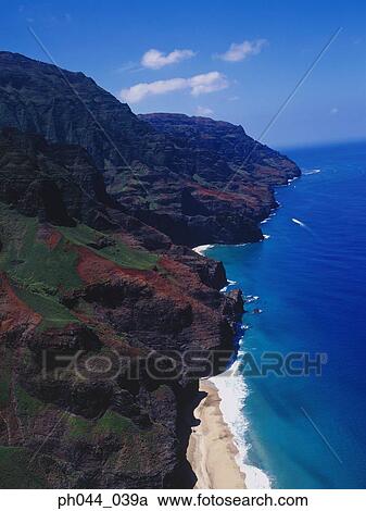 USA, Hawaii, Kauai, mountainous coastline, aerial view View Large Photo Image Stock Image - USA, Hawaii, Kauai, mountainous coastline, aerial view. Fotosearch