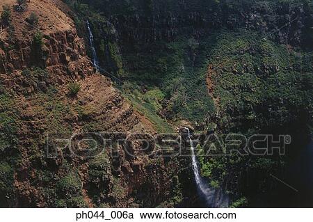 USA, Hawaii, Kauai, Waterfall and mountain range View Large Photo Image Stock Image - USA, Hawaii, Kauai, Waterfall and mountain range. Fotosearch