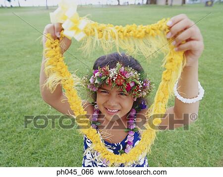 Little hula girl and garland View Large Photo Image Stock Photograph - Little hula girl and garland. Fotosearch
