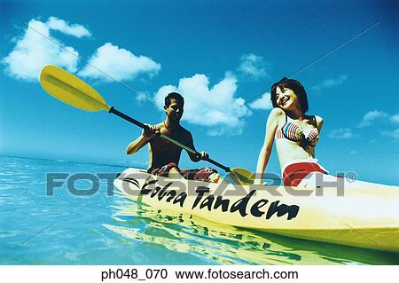 Young couple Kayaking View Large Photo Image Stock Image - Young couple Kayaking . Fotosearch