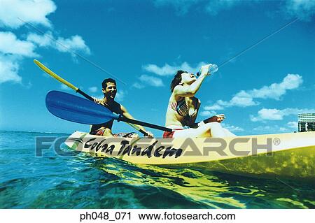 Young couple Kayaking View Large Photo Image Stock Image - Young couple Kayaking . Fotosearch