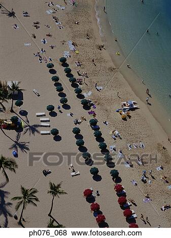 Hawaii beach, high angle view View Large Photo Image Stock Photo - Hawaii beach, high angle view. Fotosearch