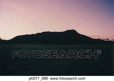 Diamond Head at sunset, Oahu, Hawaii, USA View Large Photo Image Stock Photograph - Diamond Head at sunset, Oahu, Hawaii, USA . Fotosearch